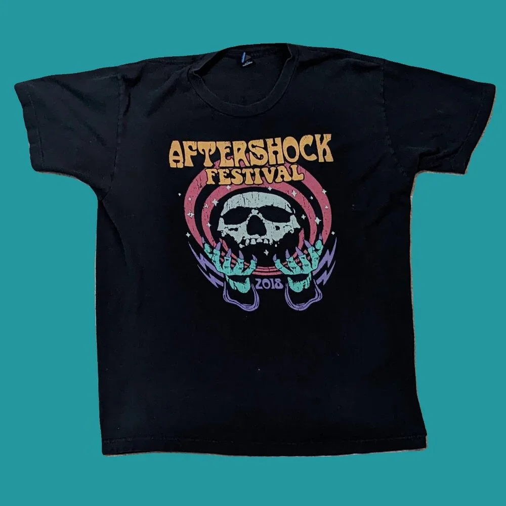 Aftershock Festival 2018 Concert Graphic Tee Shirt Size L Preowned - Picture 1 of 4